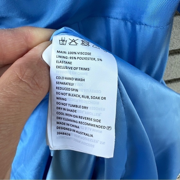 Bardot Lucia One Shoulder Frill Dress Blue - Picture 12 of 13